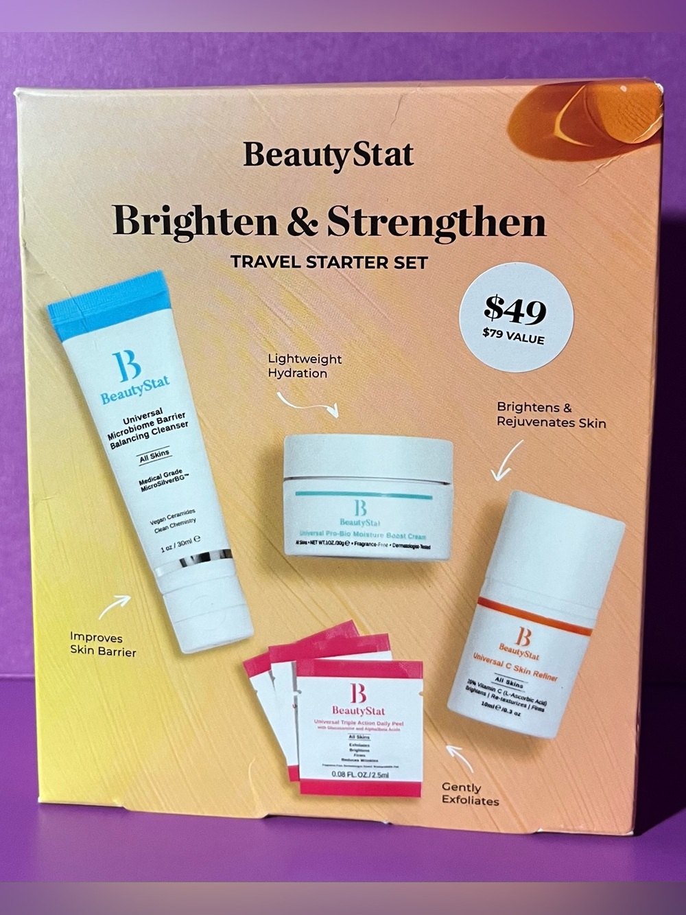 BeautyStat - Brighten & Strengthen - Travel Skincare Kit
